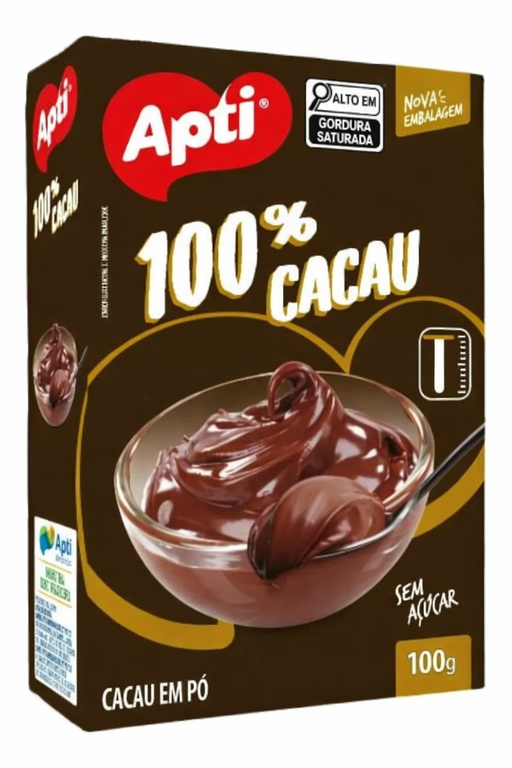 CHOC EM PO APTI 100% CACAU CX 100G