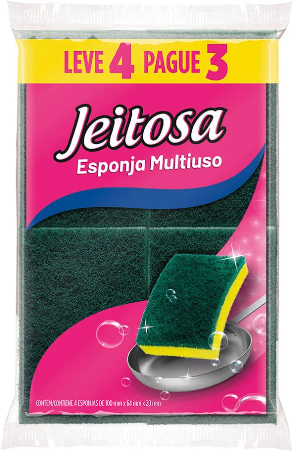 ESPONJA MULTIUSO JEITOSA C/4