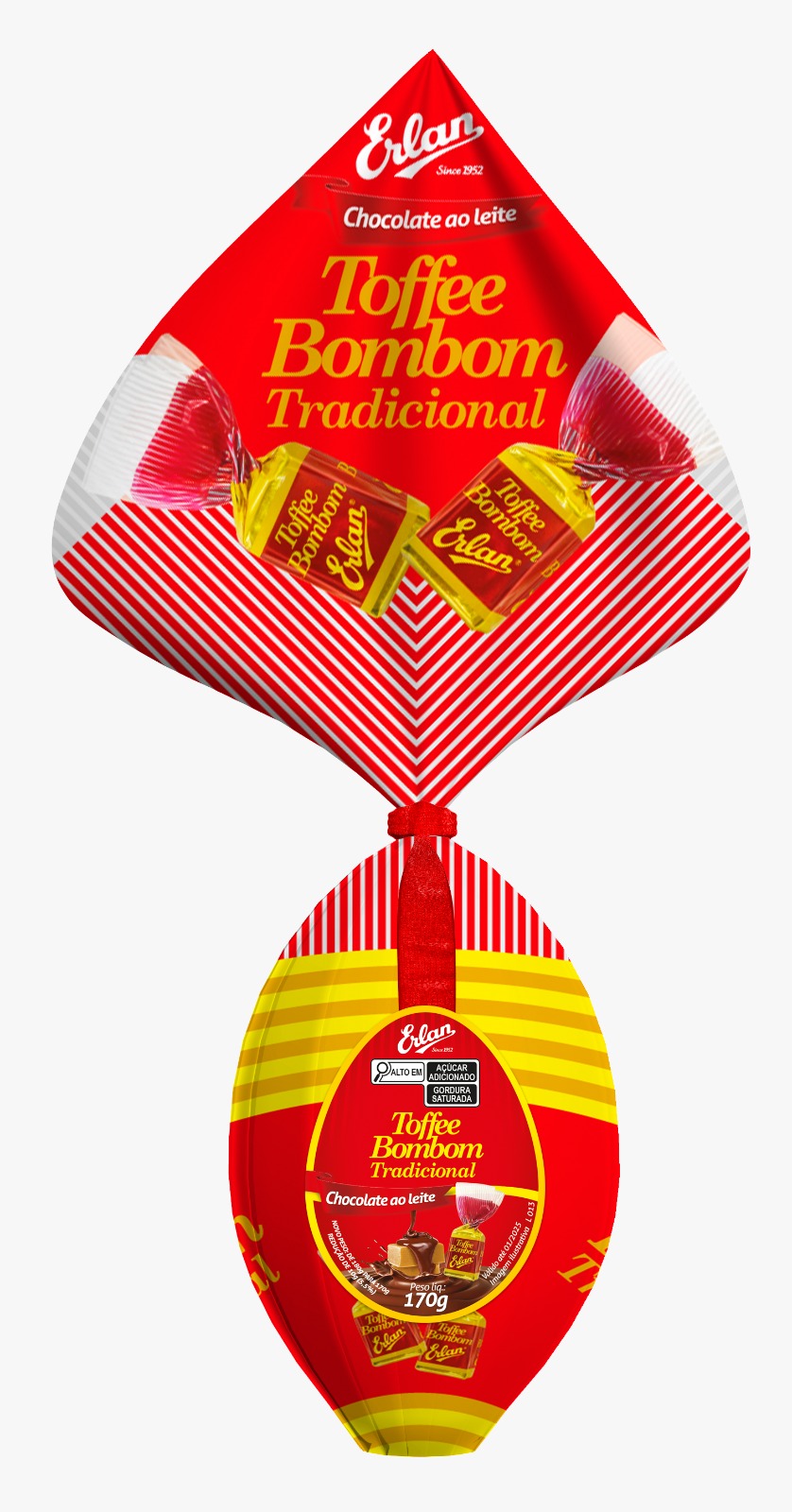 OVO PASCOA ERLAN TOFFEE AO LEITE 170G