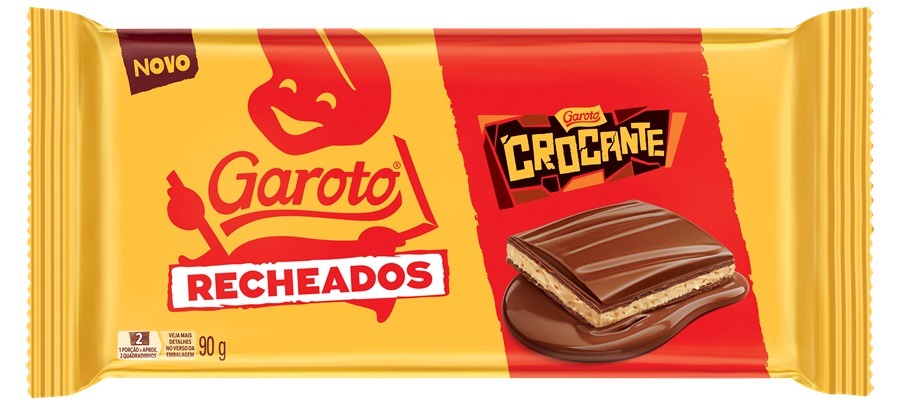 CHOC TABLETE GAROTO 90G RECH CROCANTE