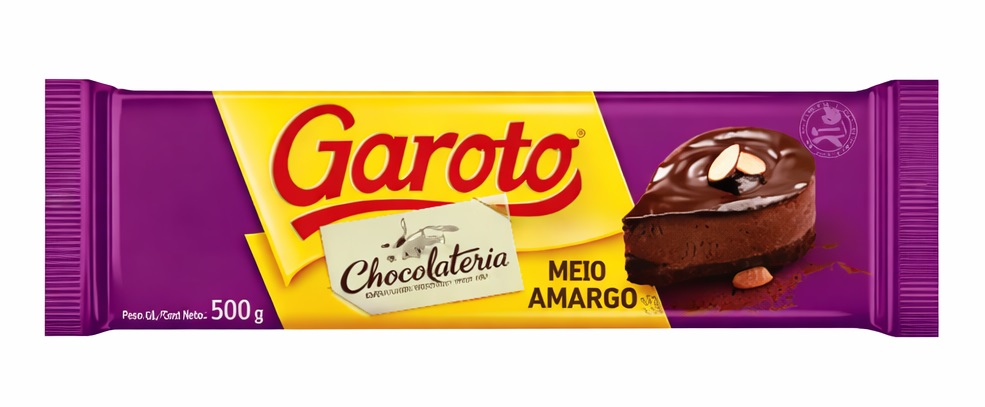 CHOC BARRA GAROTO MEIO AMARGO 500G