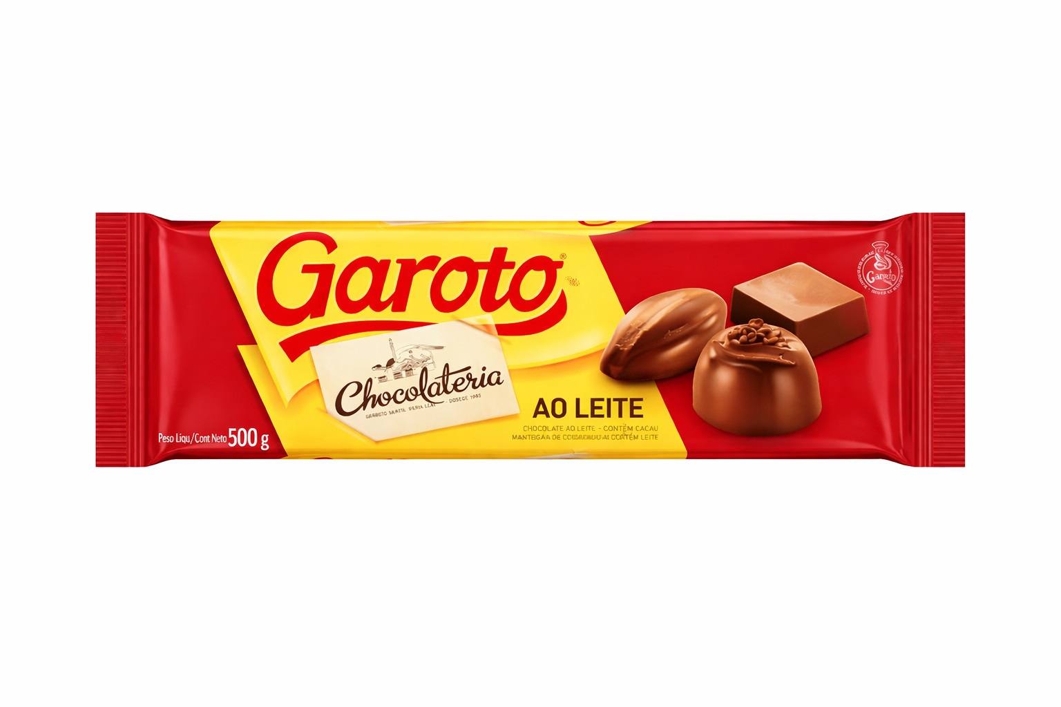 CHOC BARRA GAROTO AO LEITE 500G