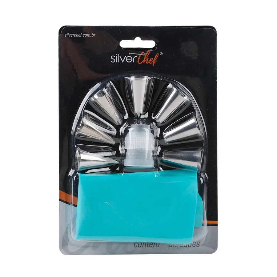 KIT 7 BICOS CONFEITAR SILVER ADAPT MANGA