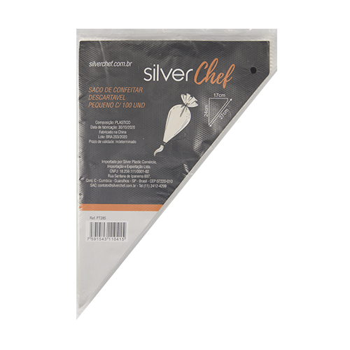 SACO P/CONFEITAR SILVER PEQUEN 27CM C/10