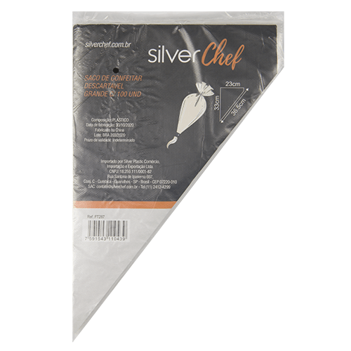 SACO P/CONFEITAR SILVER GDE 36,5CM C/10