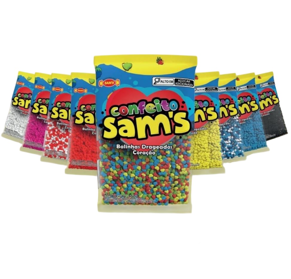 CONFEITO SAMS CORAC AZUL COLORIDO 300G
