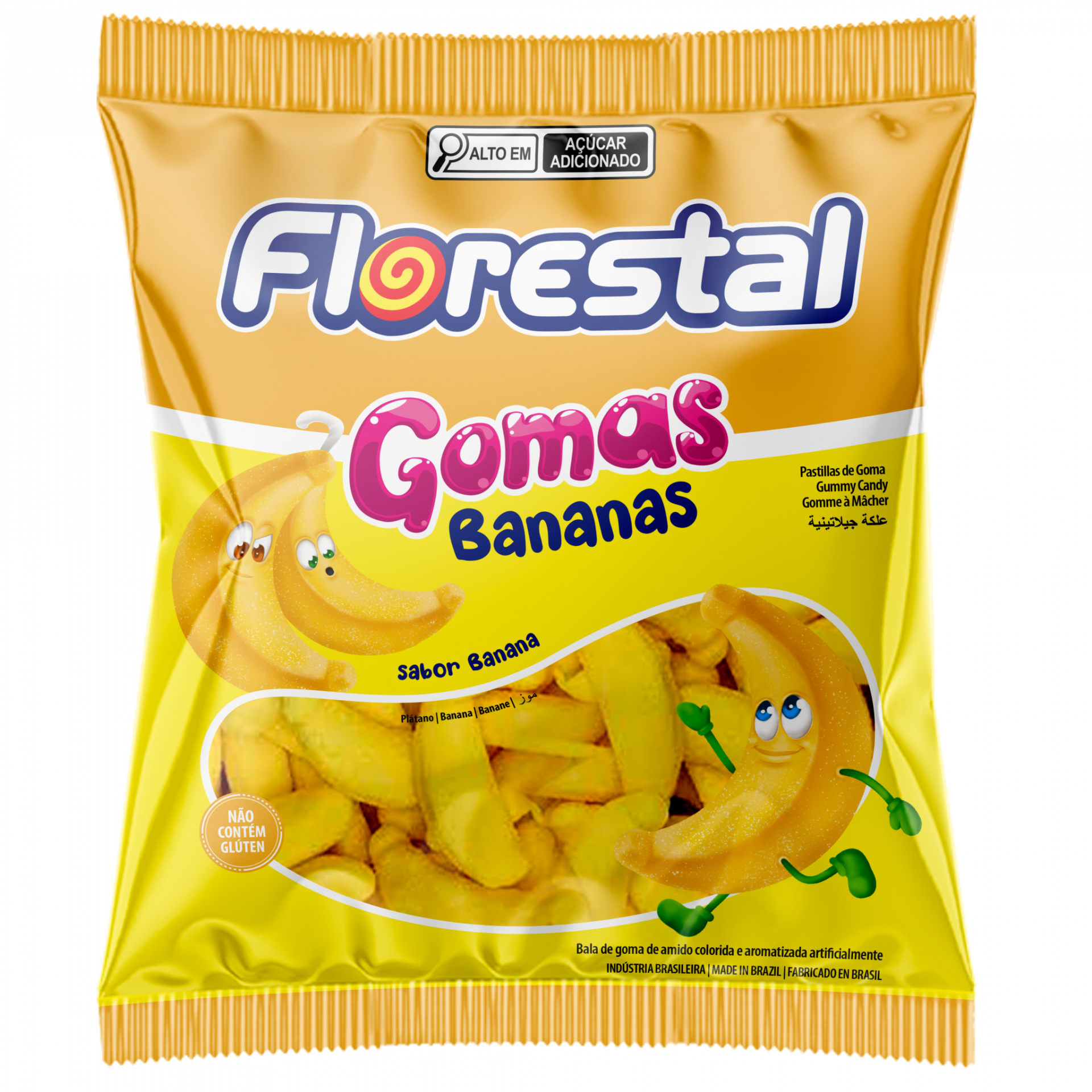 BALA DE GOMA FLORESTAL BANANA 35G