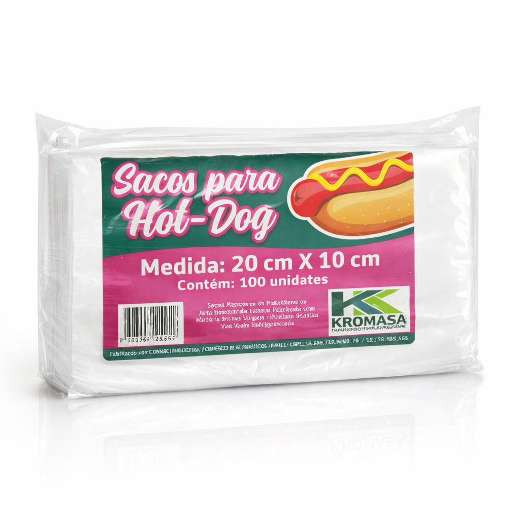 SAQ CACHORRO QUENTE KROMASA 20X10 C/100