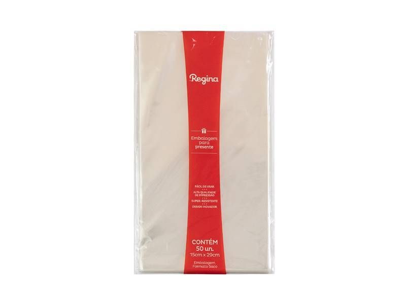 SACO PLAST TRANSP REGINA 15CMX29CM C/50