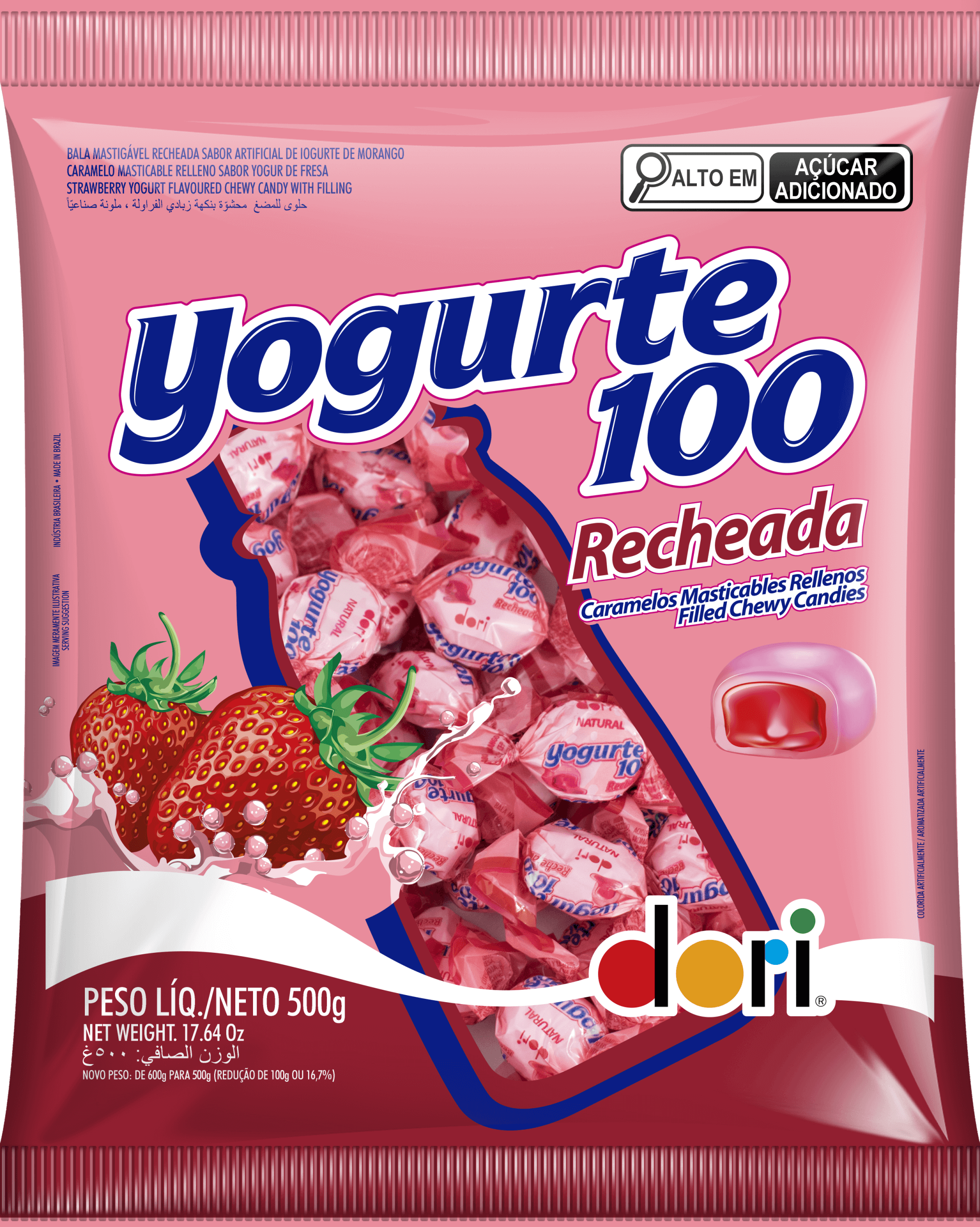 BALA DORI YOGURTE MORANGO MAST 500G