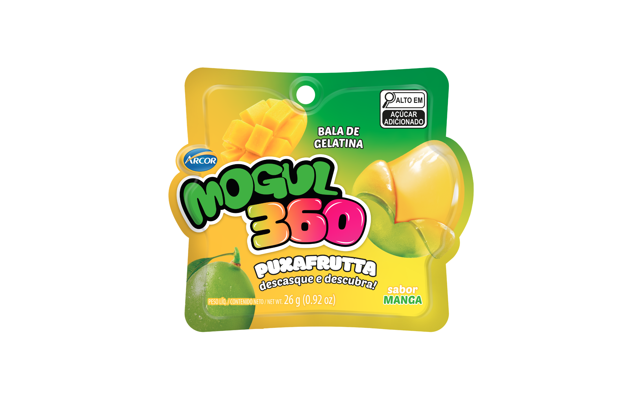 BALA GELATINA ARCOR PUXAFRUTTA MANGA 26G