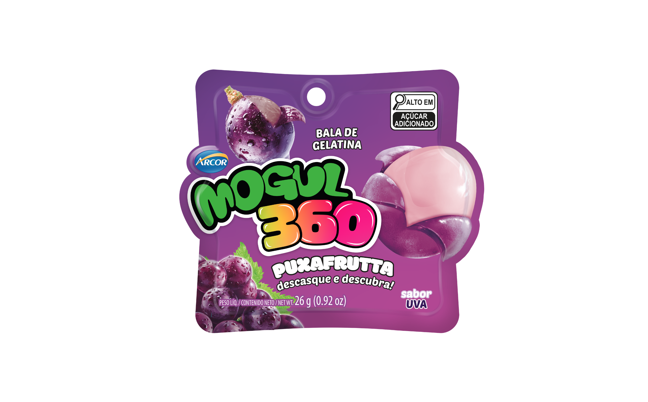 BALA GELATINA ARCOR PUXAFRUTTA UVA 26G