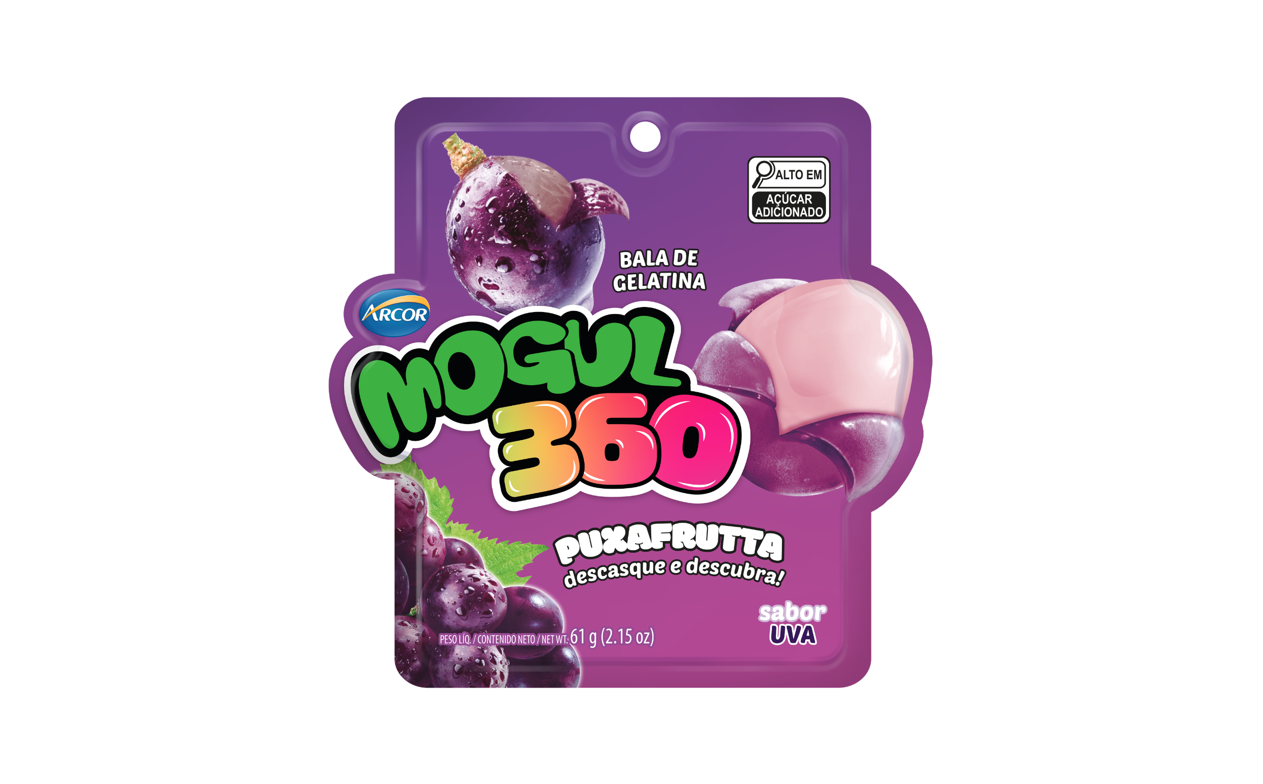BALA GELATINA ARCOR PUXAFRUTTA UVA 61G