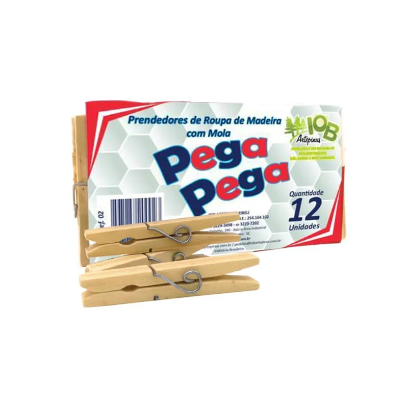 PRENDEDOR DE ROUPA MAD PEGA PEGA C/12