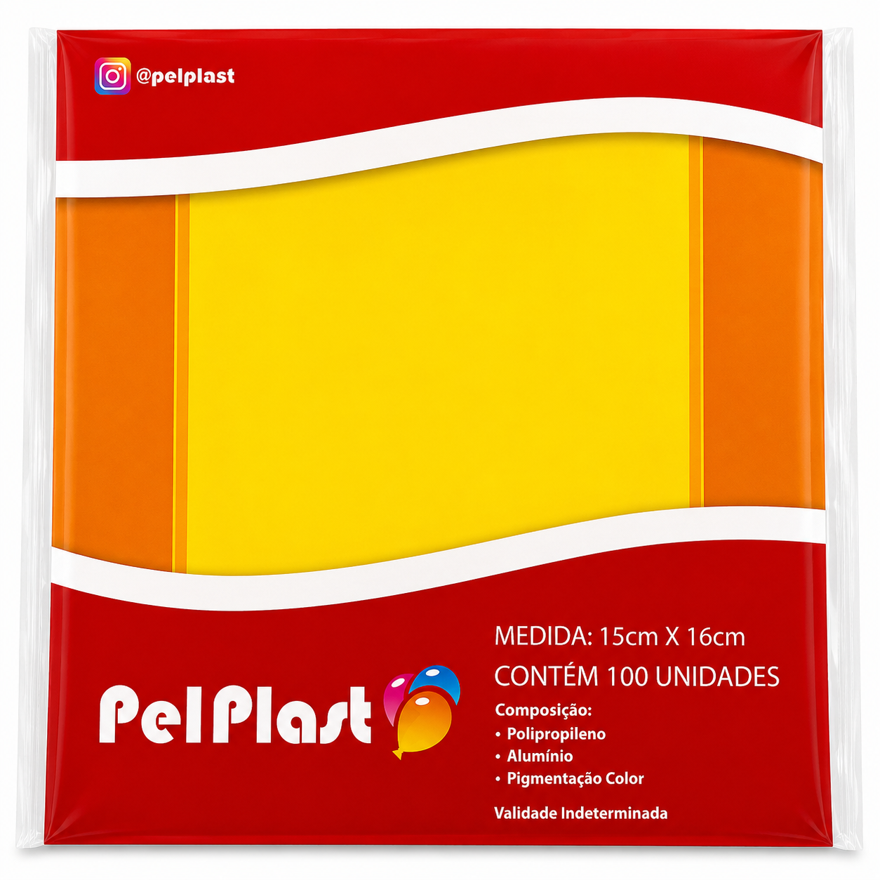 EMBALAGEM TRUFA PEL PLAST AMARELA C/100