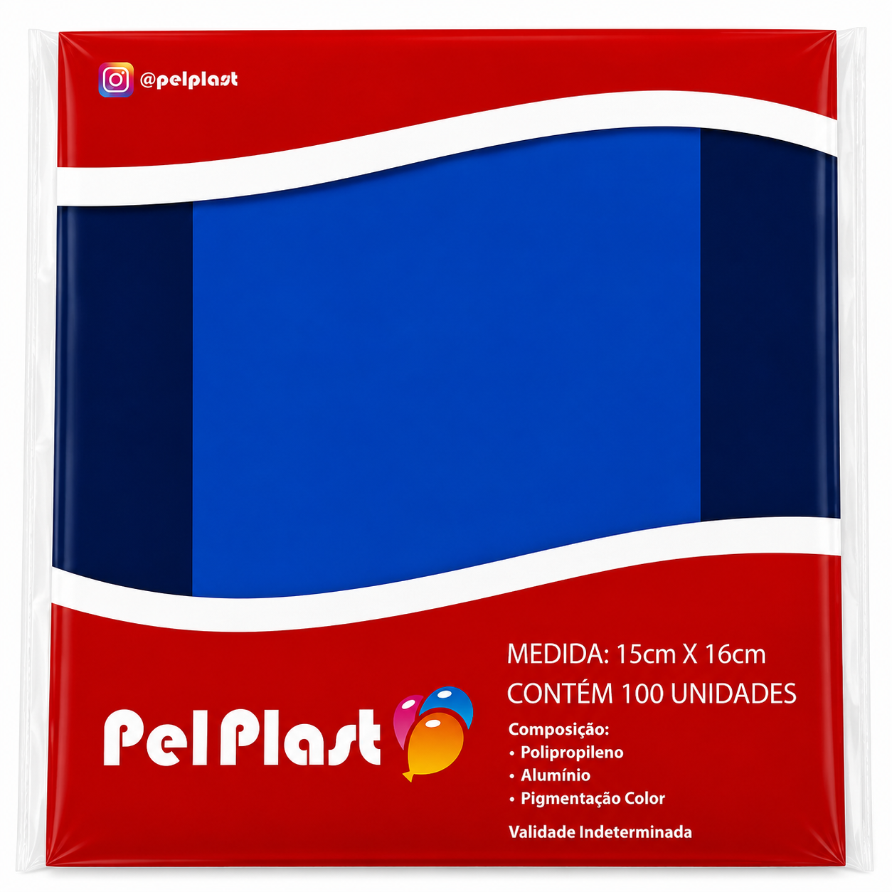 EMBALAGEM TRUFA PEL PLAST AZUL ESC C/100