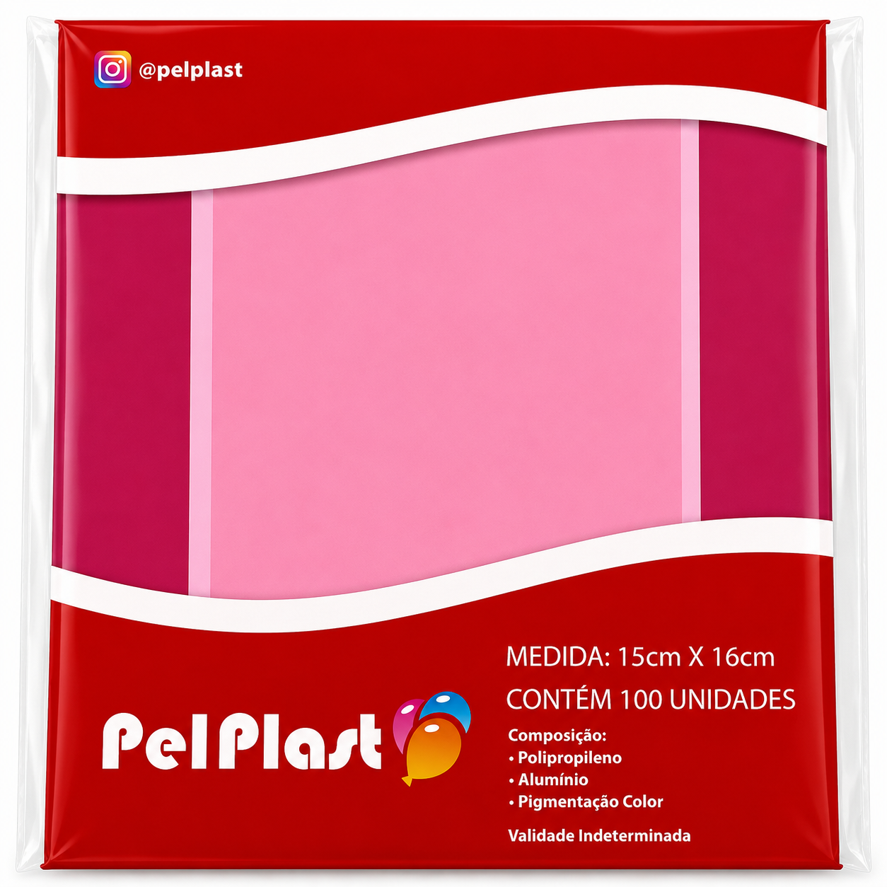 EMBALAGEM TRUFA PEL PLAST ROSA C/100