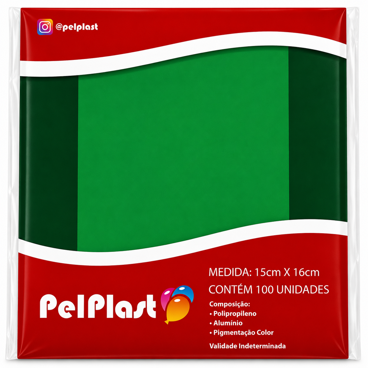 EMBALAGEM TRUFA PEL PLAST VERD ESC C/100