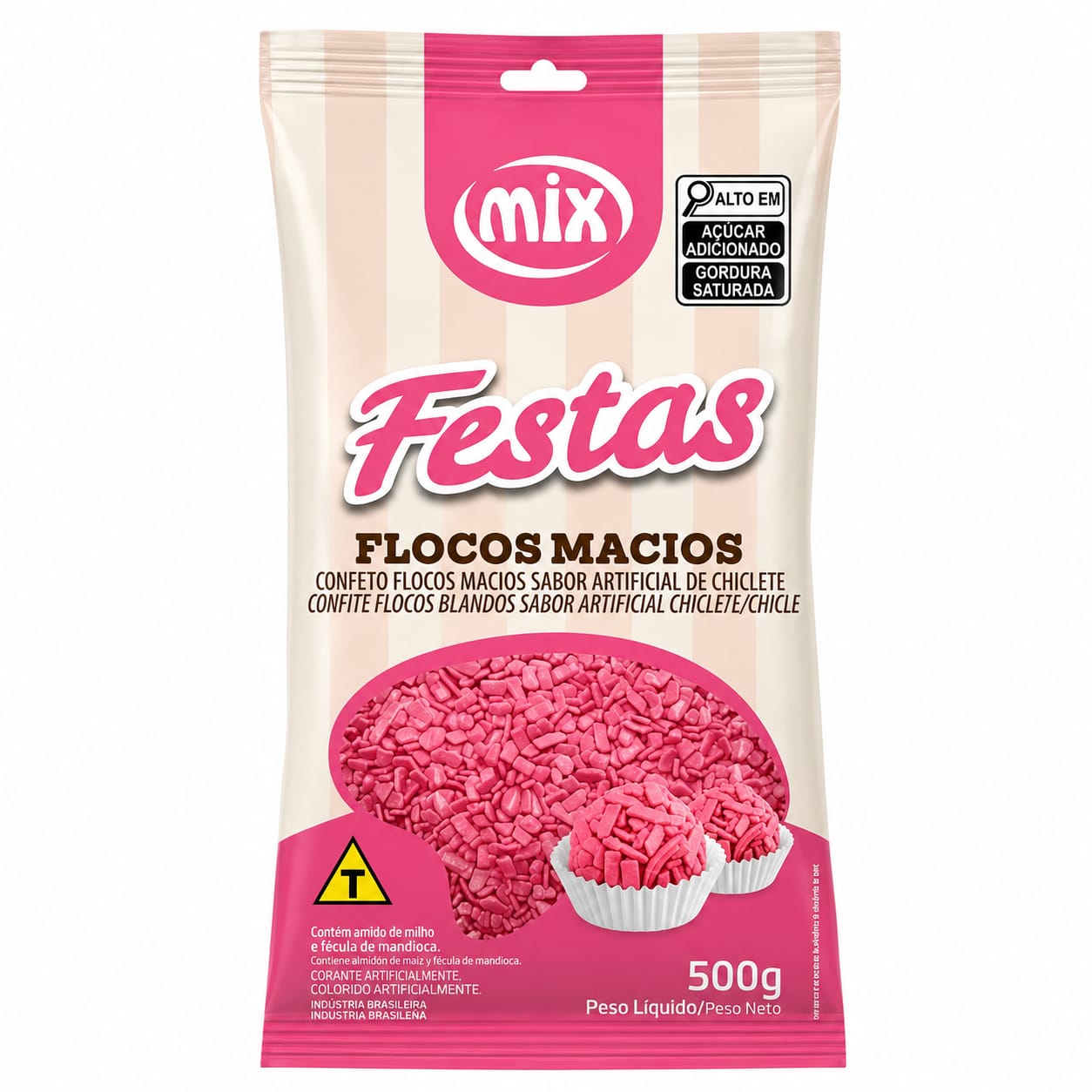 CONFEITO MIX FLOCOS MACIO CHICLETE 500G