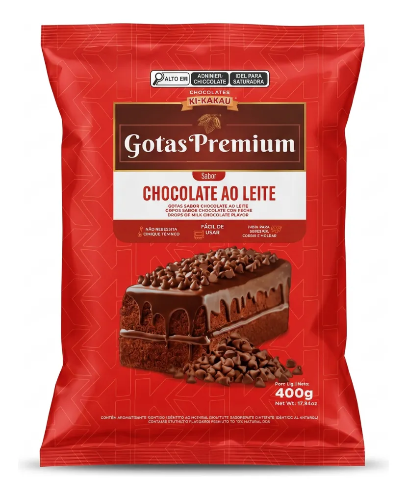 CHOC EM GOTA KI KAKAU PREMIUM LEITE 400G