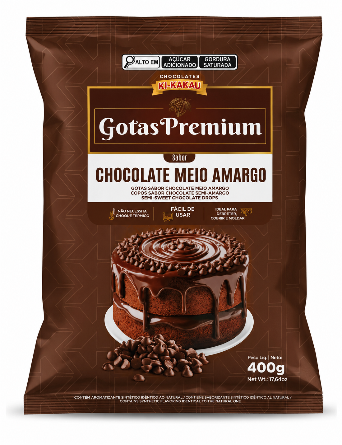 CHOC EM GOTA KI KAKAU PREMI M AMARG 400G
