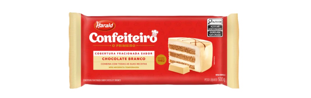 CHOC BARRA HARALD CONF BRANCO 500G