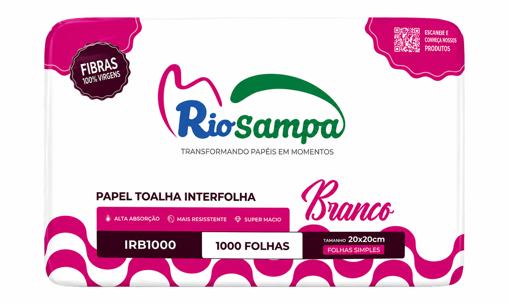 TOALHA PAPEL INTERF RIO SAMPA BCA C/1000