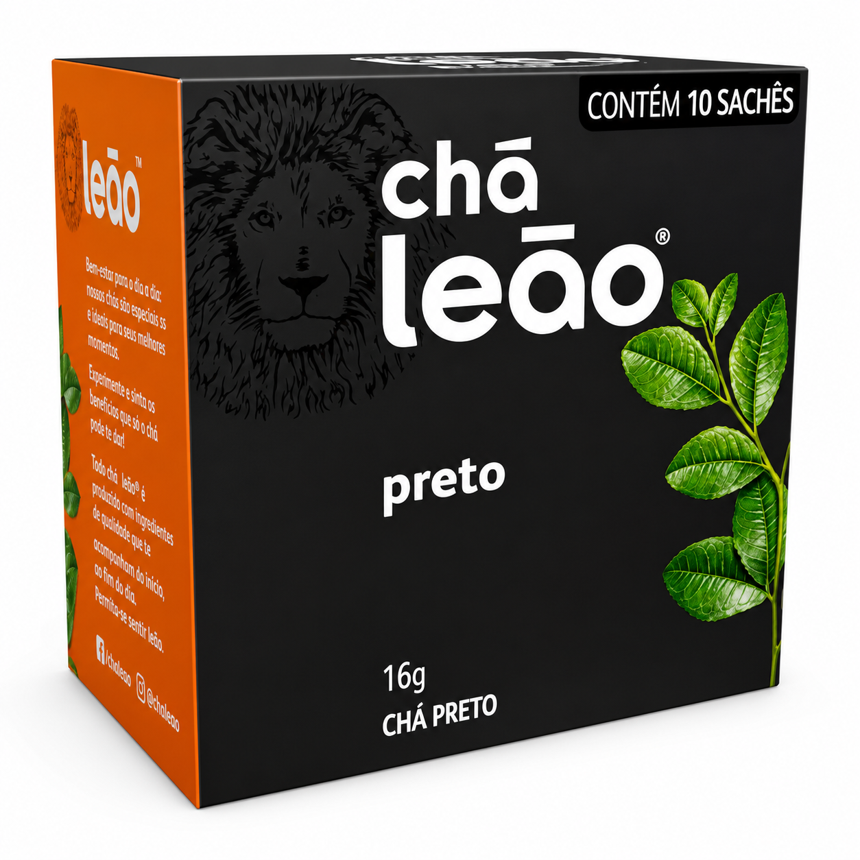 CHA LEAO PRETO 16G C/10