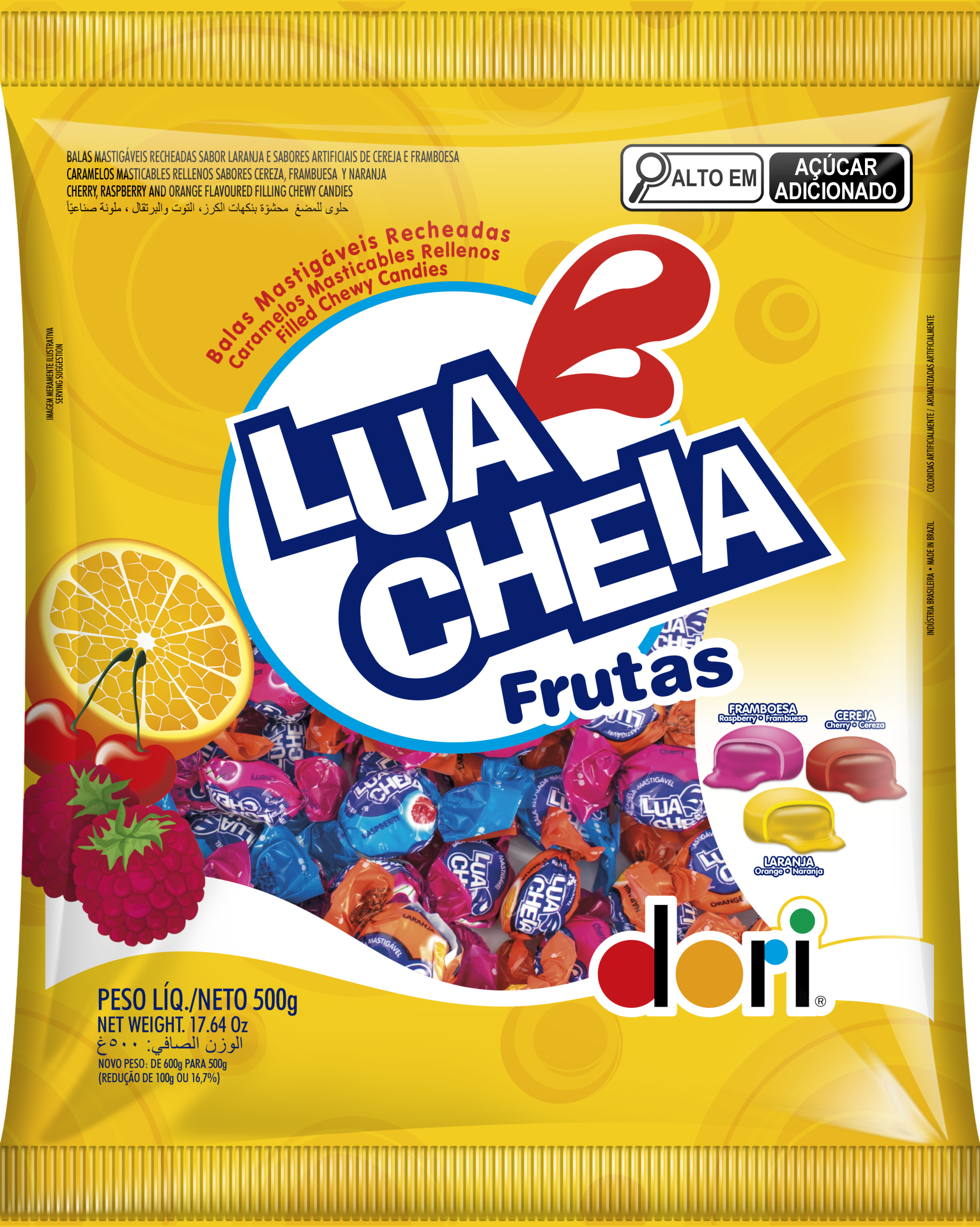 BALA DORI LUA CHEIA FRUTAS 500G