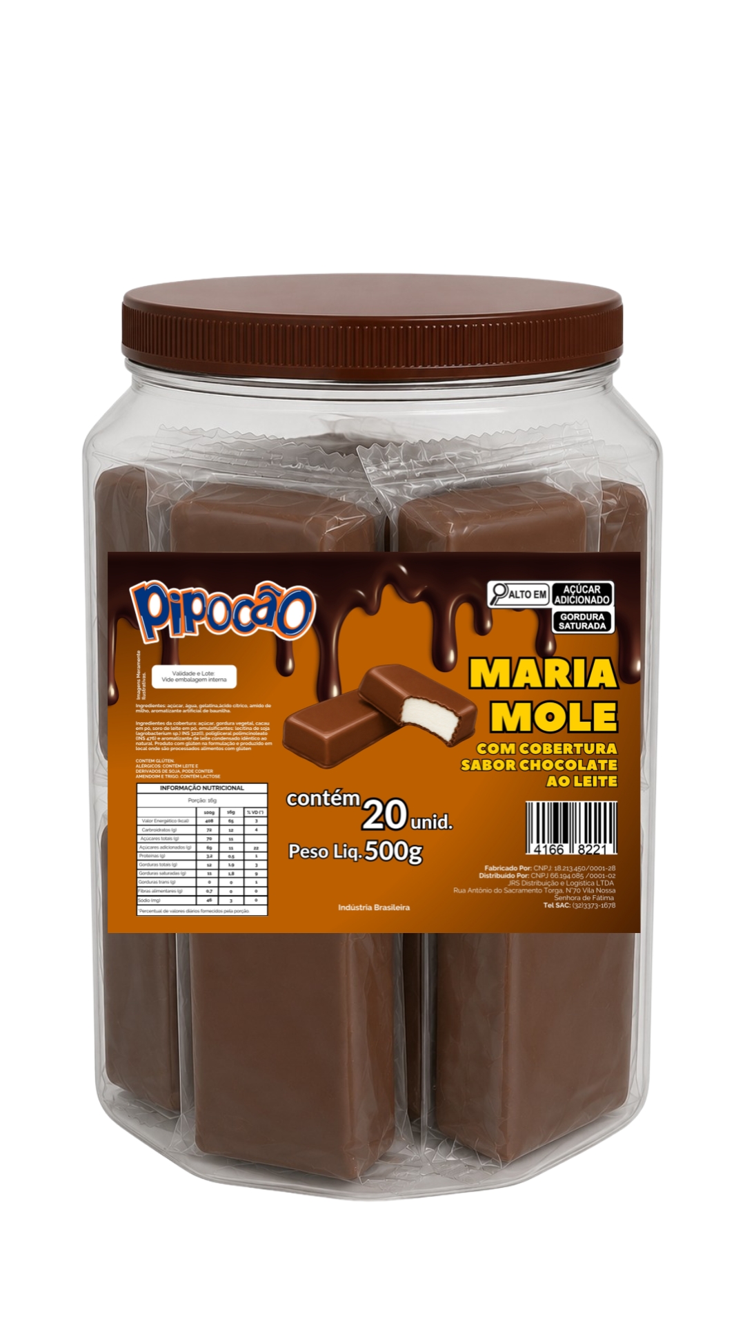 DOCE PIPOCAO MARIA MOLE COB CHOCOL C/20