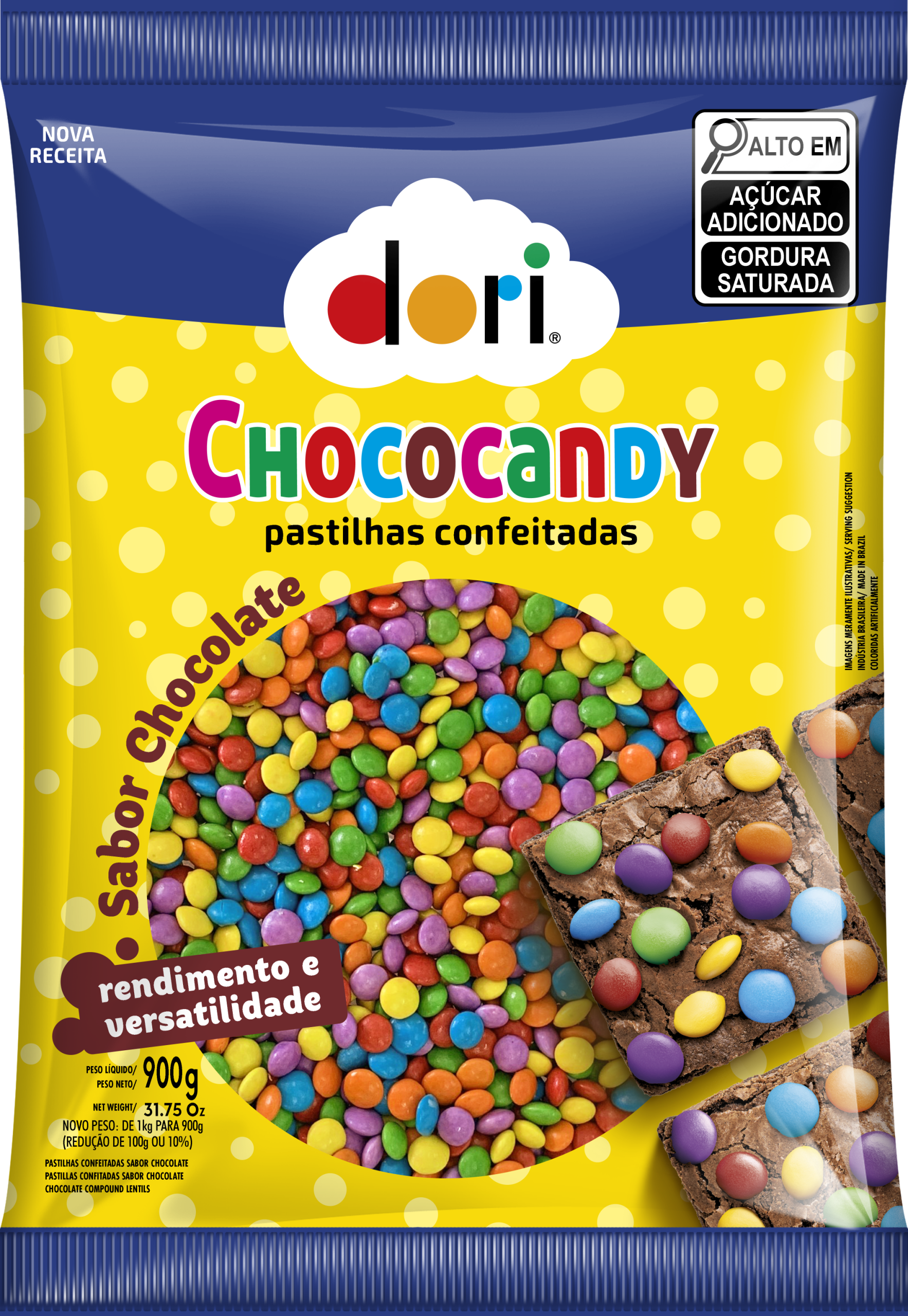 CHOCOCANDY DORI CONF COLORIDO 900G
