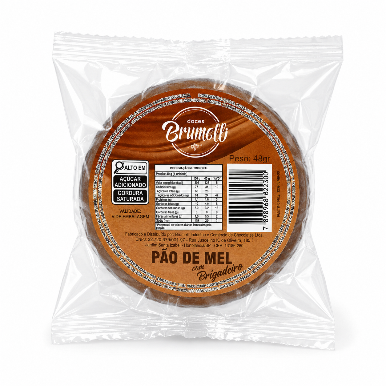 PAO DE MEL BRUMELLI BRIGADEIRO 48G UN