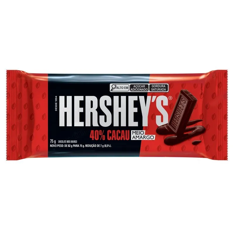 CHOC TABLETE HERSHEYS 40% CACAU M.AM 75G