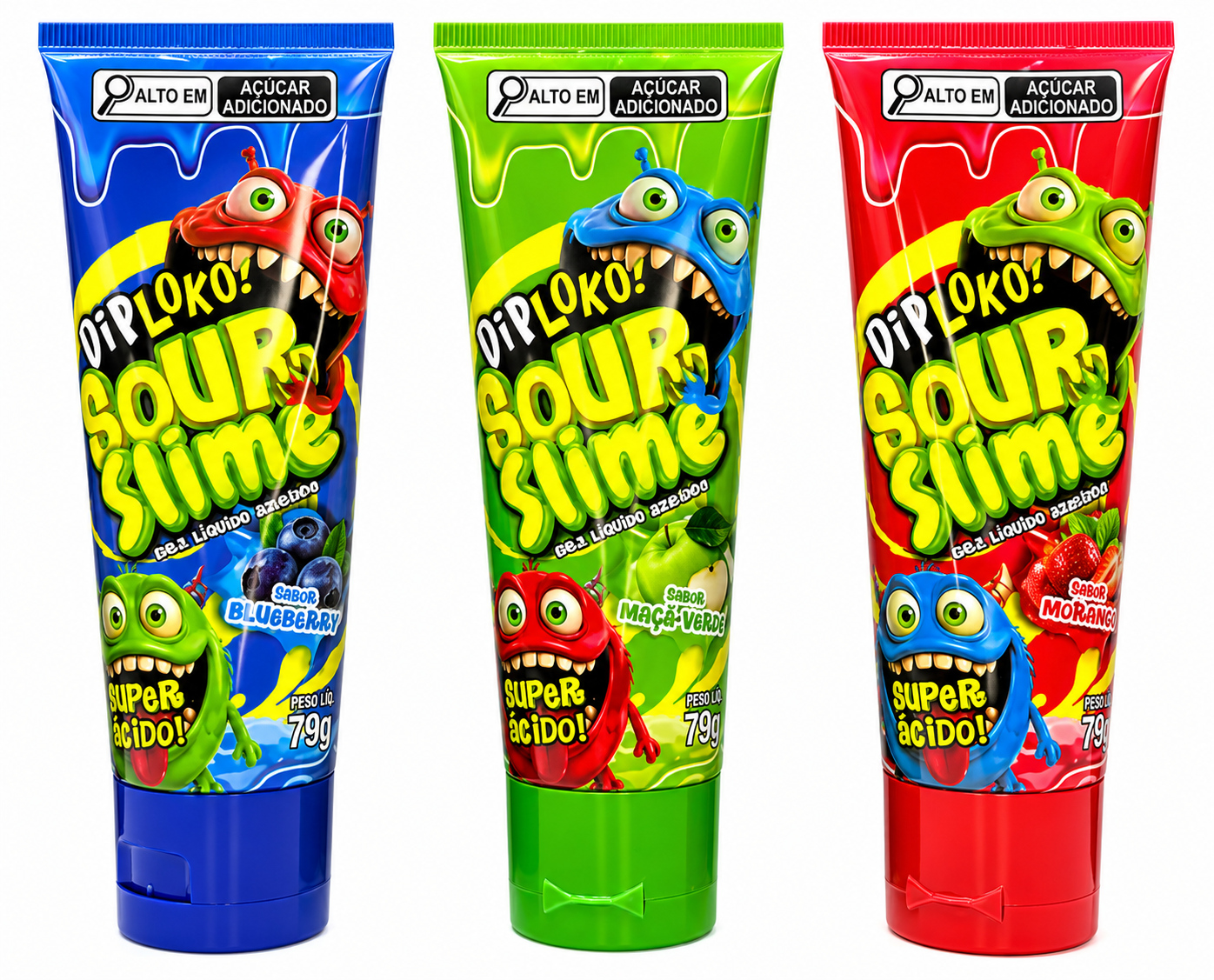 BALA LIQ DIPLOKO SOUR SLIME SABORES 79G