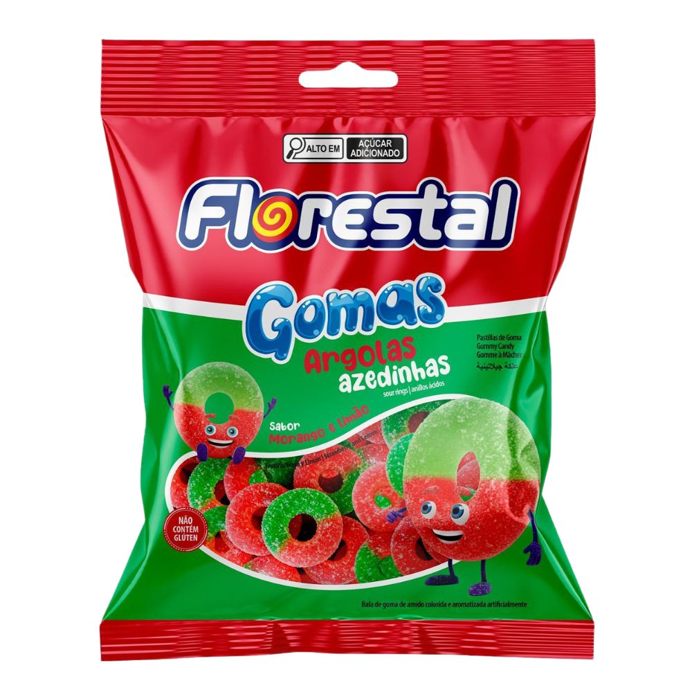 BALA DE GOMA FLORESTAL MOR/LIMAO 150G