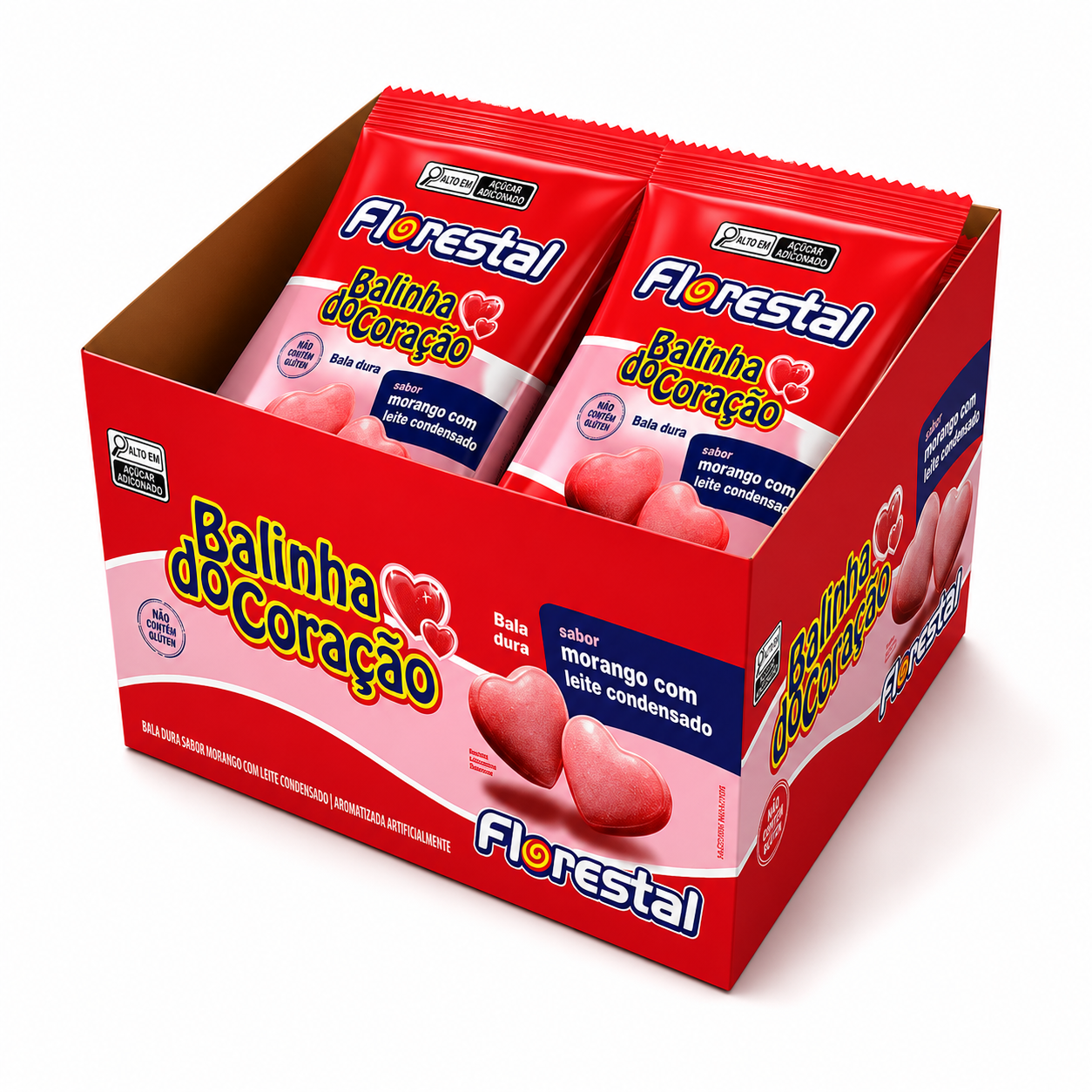BALA DURA FLORESTAL BALINHA CORACAO 20G