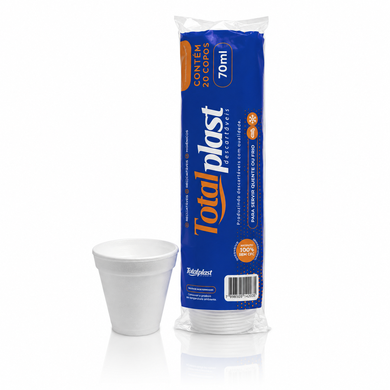 COPO ISOPOR TERMIC 70ML TOTALPLAST C/20