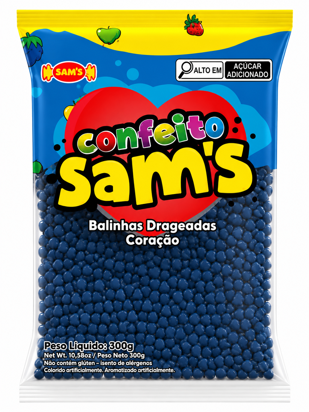 CONFEITO SAMS CORAC AZUL FRAMBOESA 300G