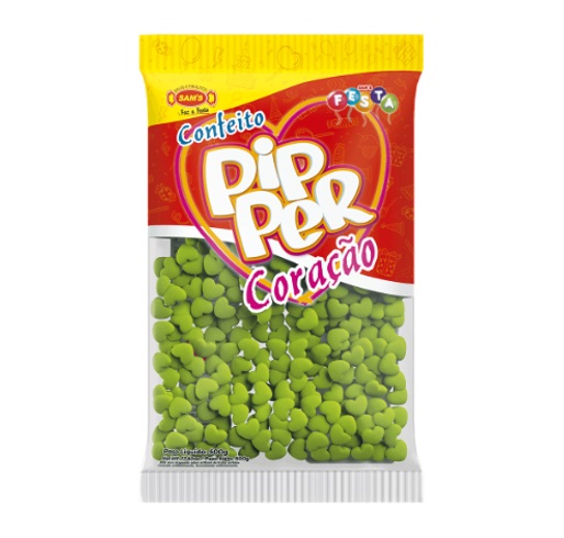 CONFEITO PIPPER COR VERDE MACA 500G