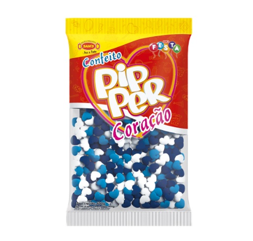 CONFEITO PIPPER COR AZUL COLORIDO 500G