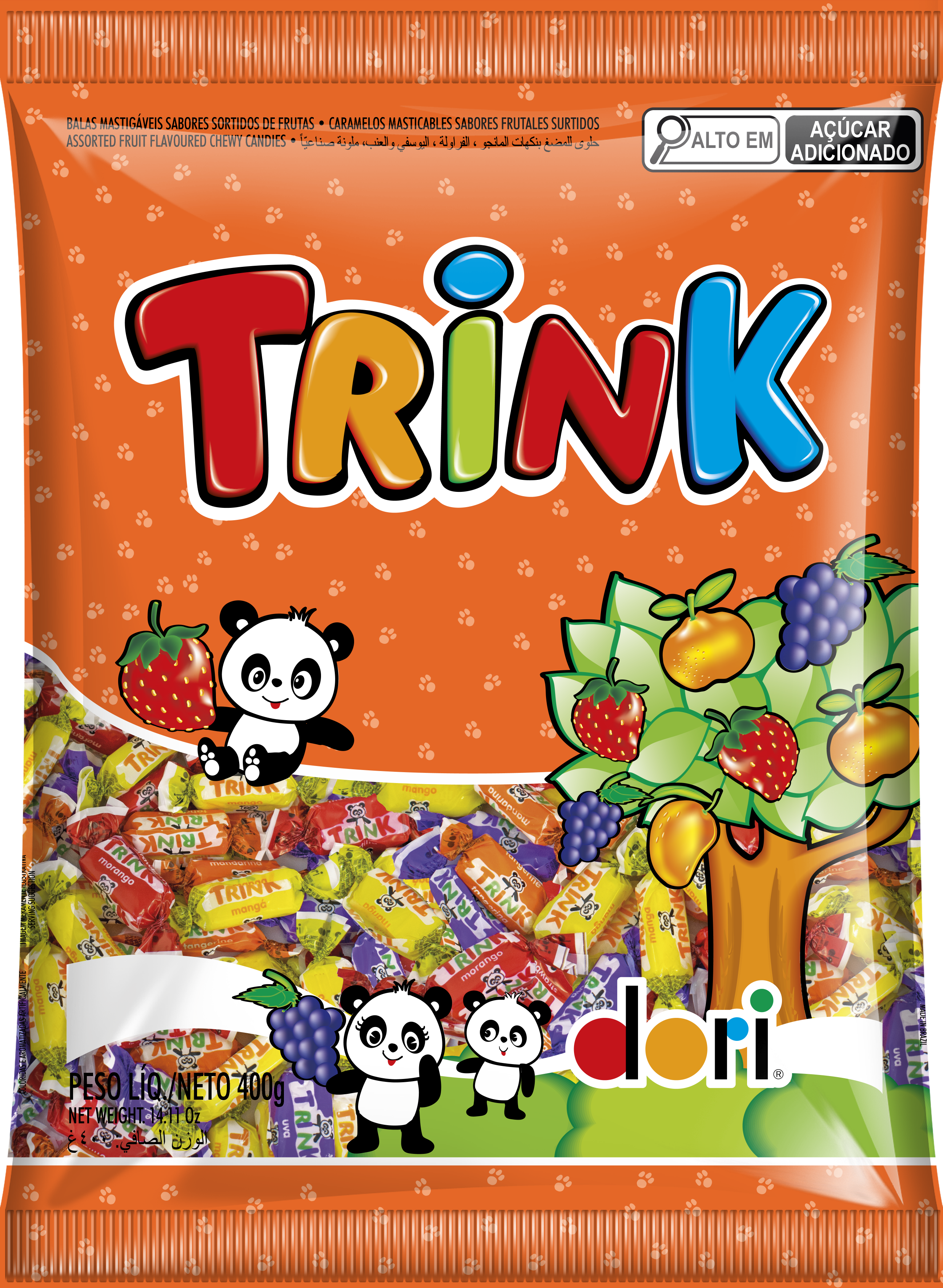 BALA DORI TRINK FRUTAS 400G C/100