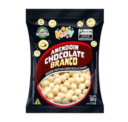 AMENDOIM KUKY CHOCOLATE BRANCO 500G