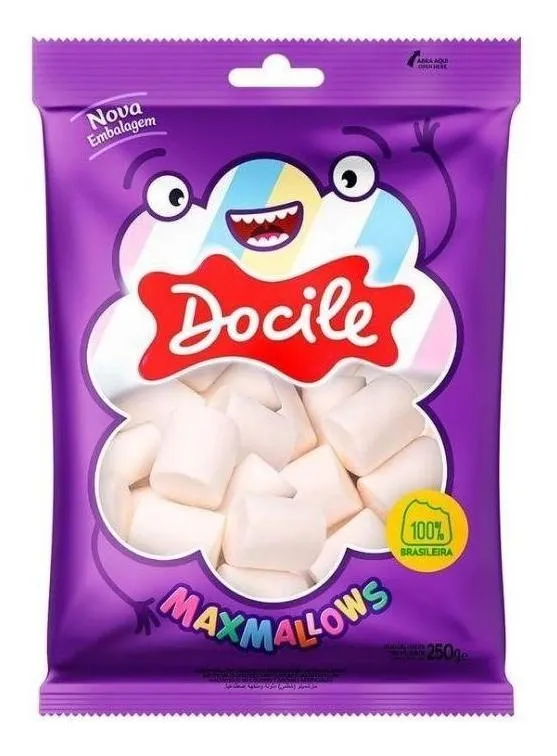 MARSHMALOW DOCILE 250G TUBO BCO BAUNILHA