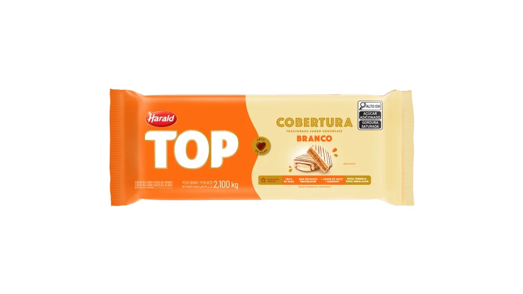 CHOC BARRA HARALD TOP BRANCO 2,100KG