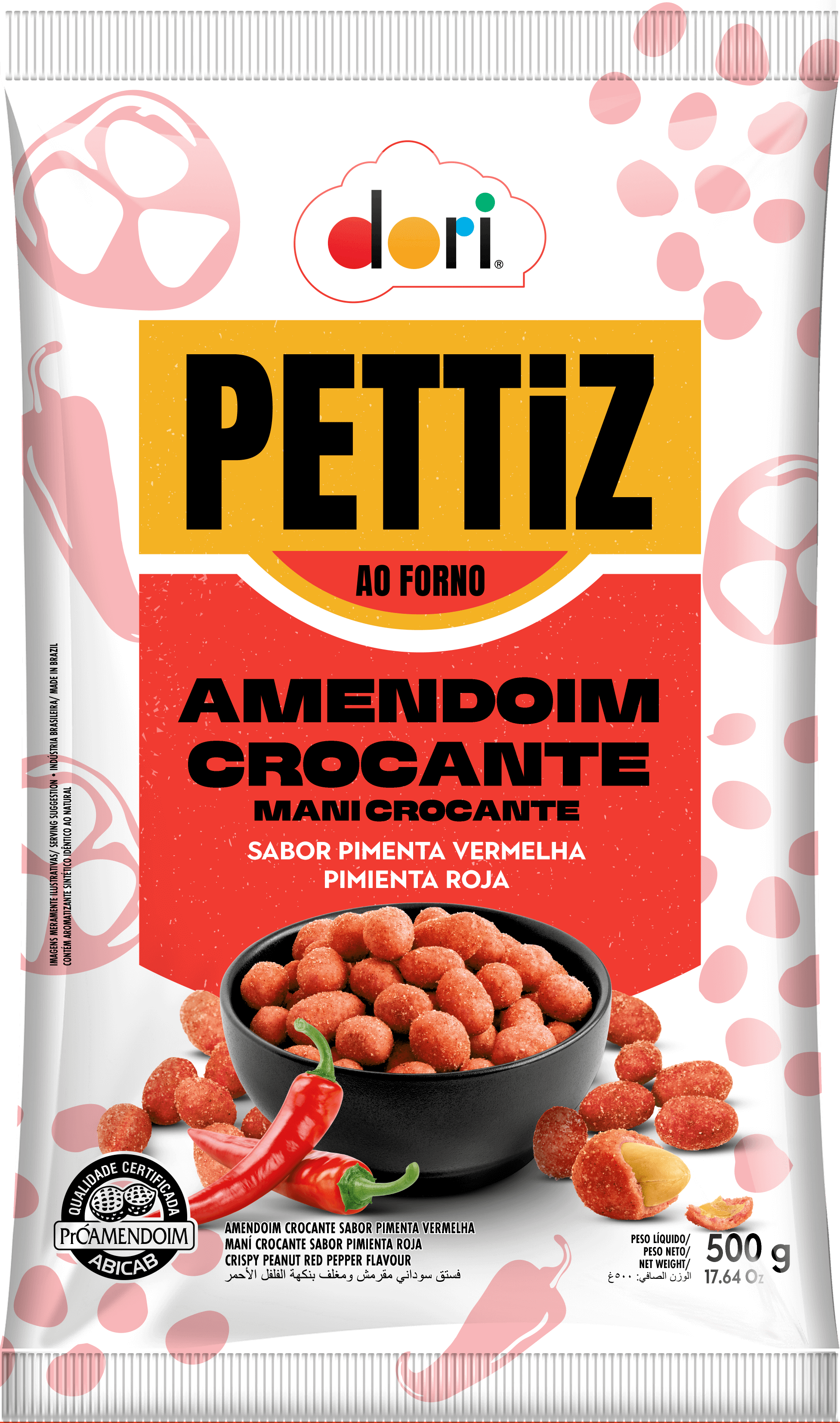 AMENDOIM DORI PETTIZ PIMENTA VERM 500G