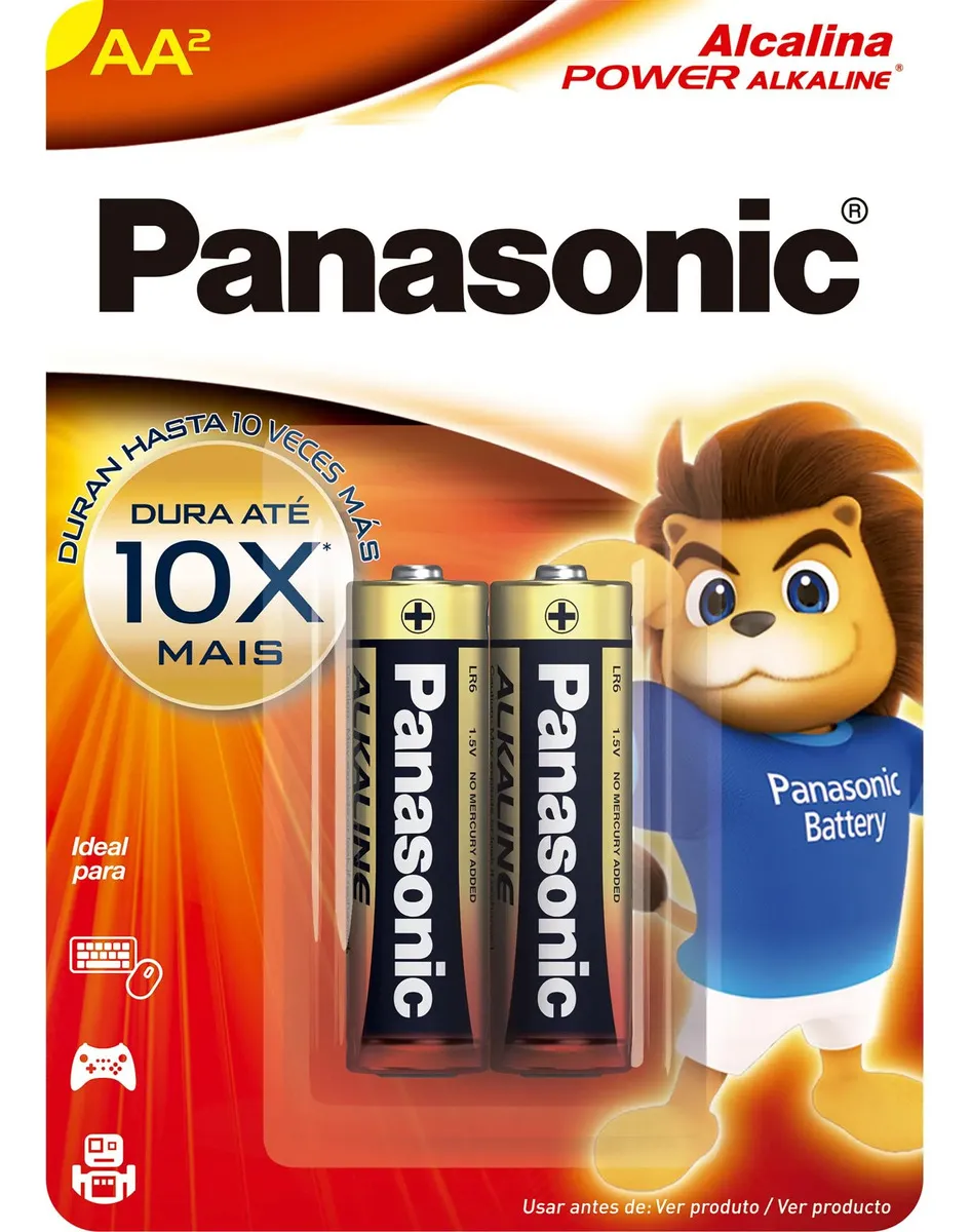 PILHA ALCALINA PANASONIC PEQ AA CRT C/2
