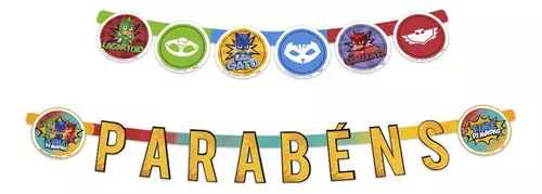 FAIXA PARABENS REGINA PJ MASKS UN