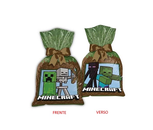 SACOLA SUR REGINA MINECRAFT 14X27CM C/12