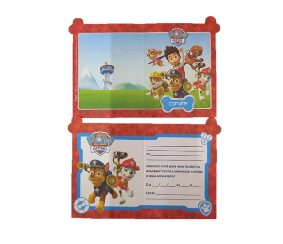 CONVITE ANIVER REGINA PAW PATROL C/8