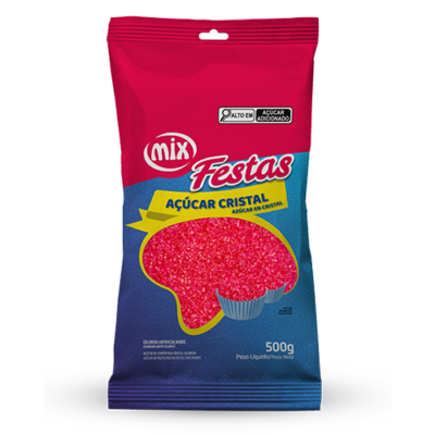 ACUCAR COLORIDO MIX ROSA 500G